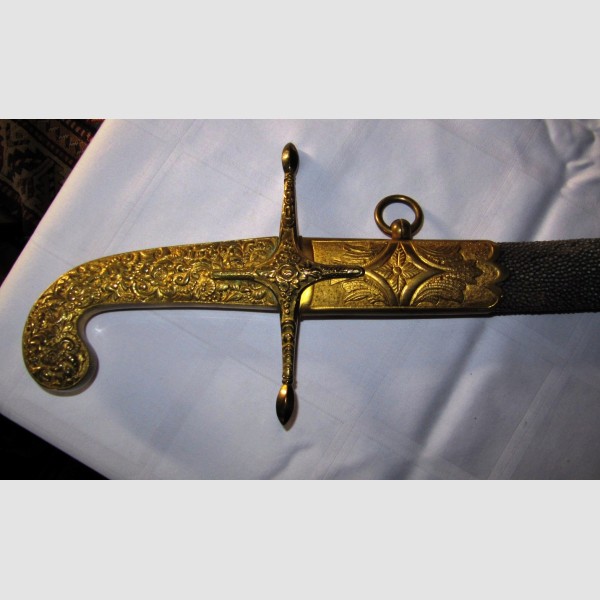 Militaria Ungarn k u k Monarchie Magnatensäbel Feuervergoldung Rochenhaut 19. Jhdt 