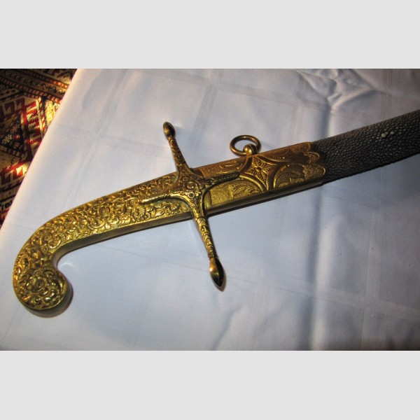 Militaria Ungarn k u k Monarchie Magnatensäbel Feuervergoldung Rochenhaut 19. Jhdt 